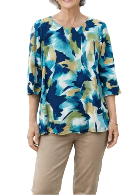 SOUTHERN LADY BLUE/GREEN/TAN TOP