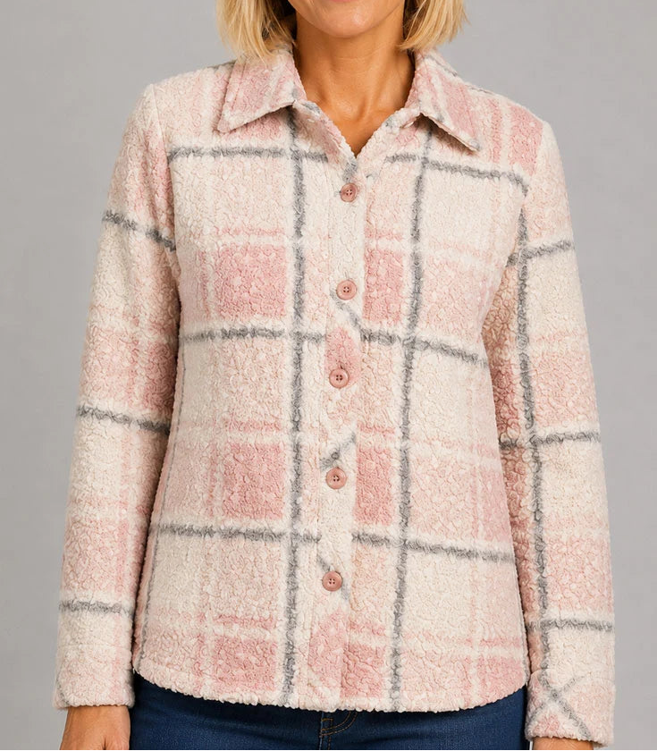 ETHYL PLAID SHERPA JACKET