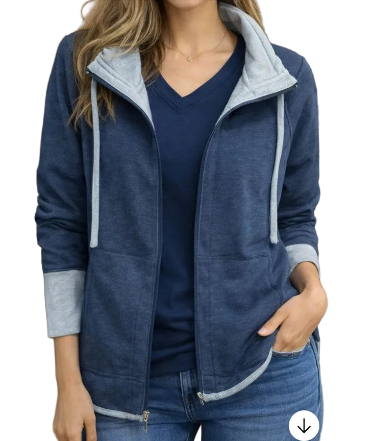 LU LU B REVERISBLE JACKET IN NAVY