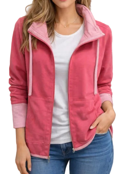 LU LU B REVERSIBLE JACKET IN CORAL