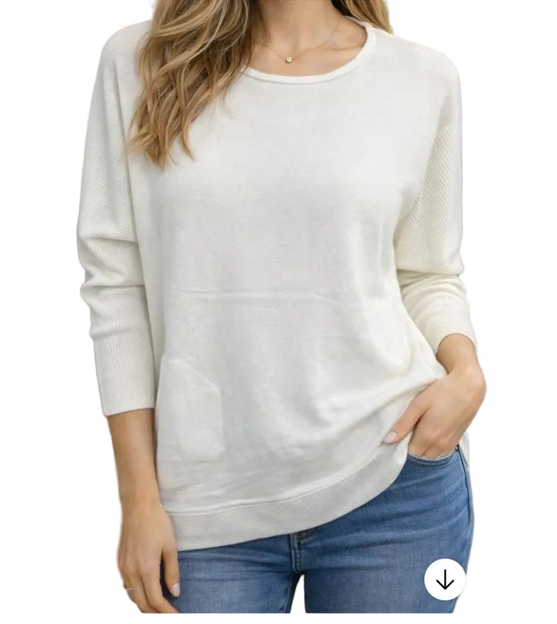 LU LU B CREAM SWEATER