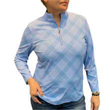 Load image into Gallery viewer, LU LU B GINGHAM PRINT QUARTER ZIP
