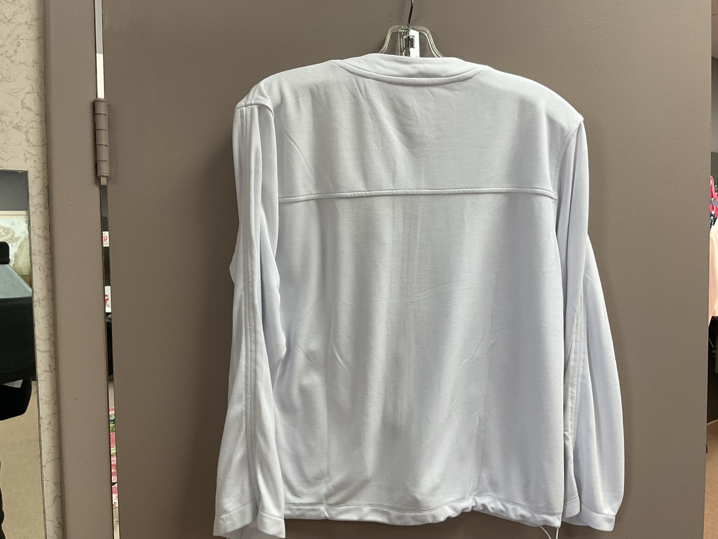 INSPIRED BY WILD PALMS WHITE BRACELET SLEEVE ZIP UP CARDIGAN