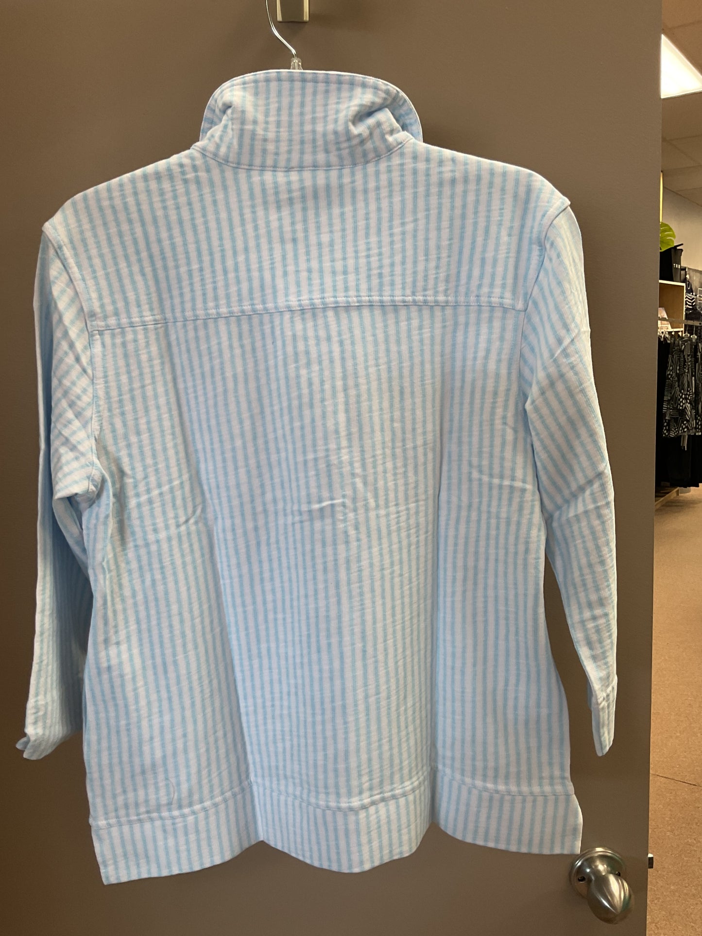 WILD PALMS SLUB FRENCH TERRY SURF/WHITE MINI STRIPE JACKET