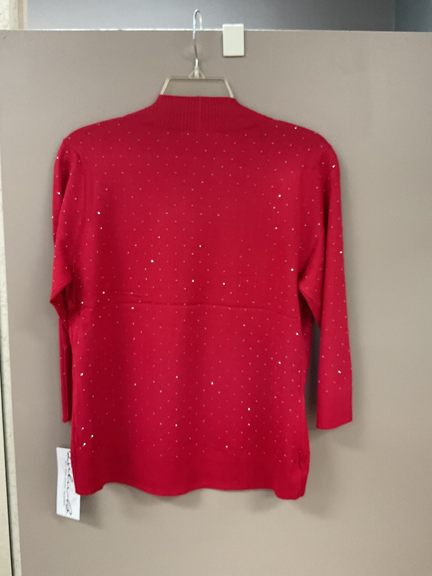 LU LU B RED SPARKLY CARDIGAN