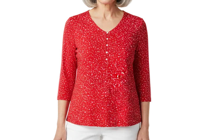 N TOUCH RED/WHITE POLKA DOT TOP