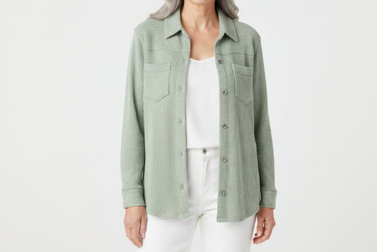 N TOUCH MISTED FERN BUTTON UP SHIRT JACKET