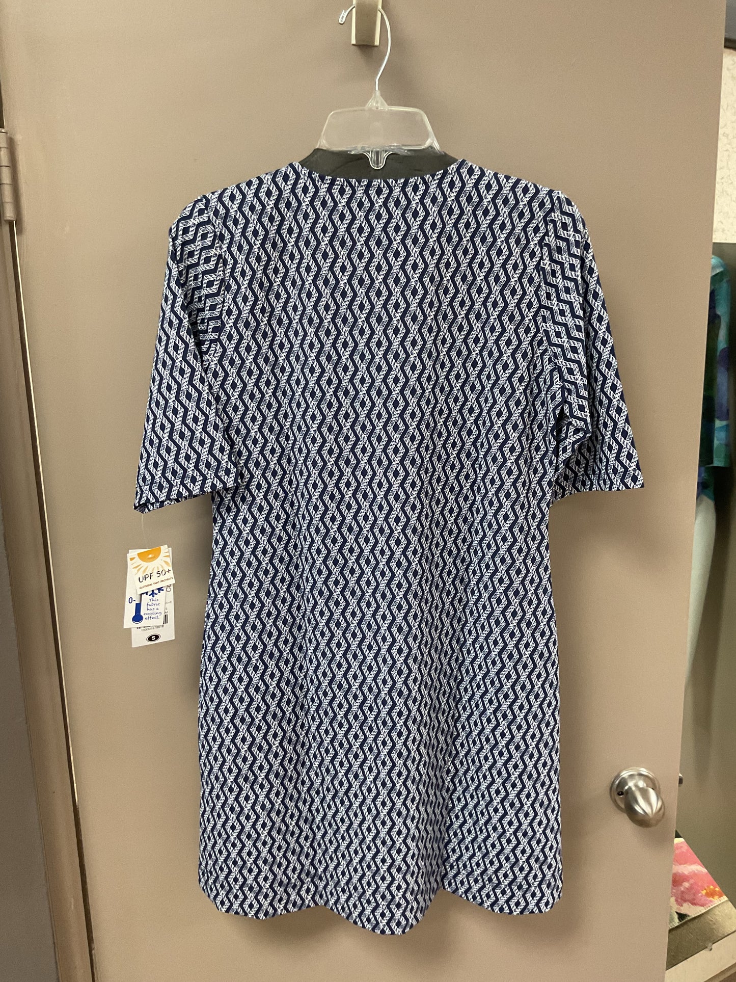 LU LU B NAVY/WHITE ROPE PATTERN DRESS