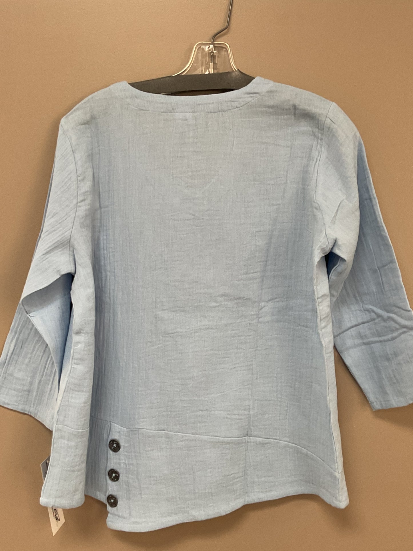 LU LU B SOFT BLUE 100% COTTON PULL OVER