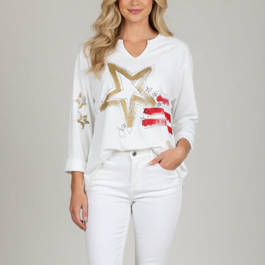 KUNKY'S HANDPAINTED PATRIOTIC SWEATSHIRT