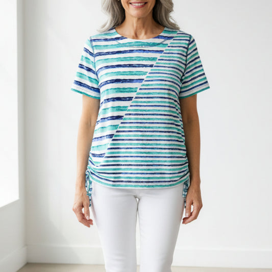 SOUTHERN LADY SHORT SLEEVE SIDE TIE TOP