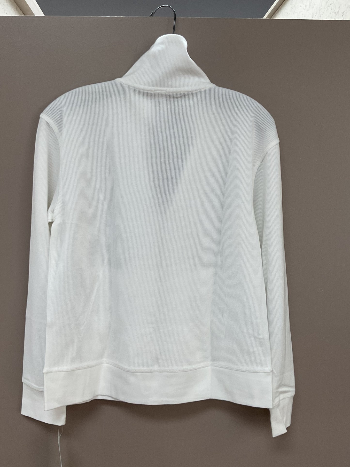LU LU B ZIP UP CREAM COLORED WAFFLE KNIT JACKET