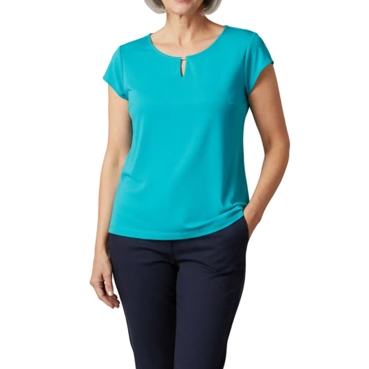 SOUTHERN LADY TURQUOISE CAP SLEEVE SHELL