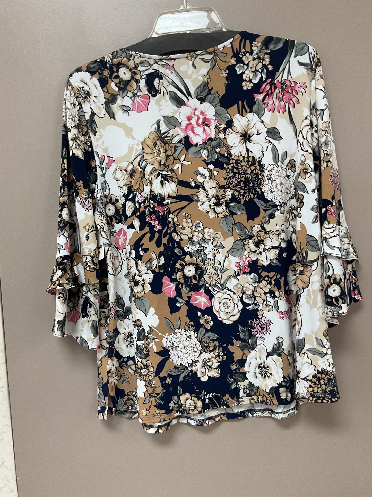 SOUTHERN LADY PINK/NAVY/CREAM PRINT TOP