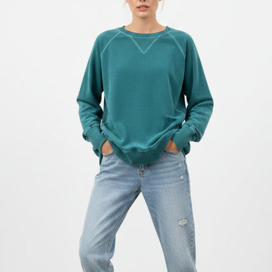 ZENANA MINERAL WASH OVERSIZE SWEATSHIRT