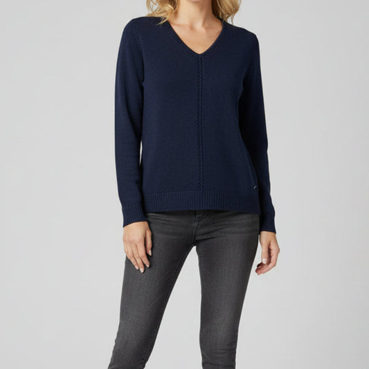 LU LU B 100% COTTON NAVY SWEATER