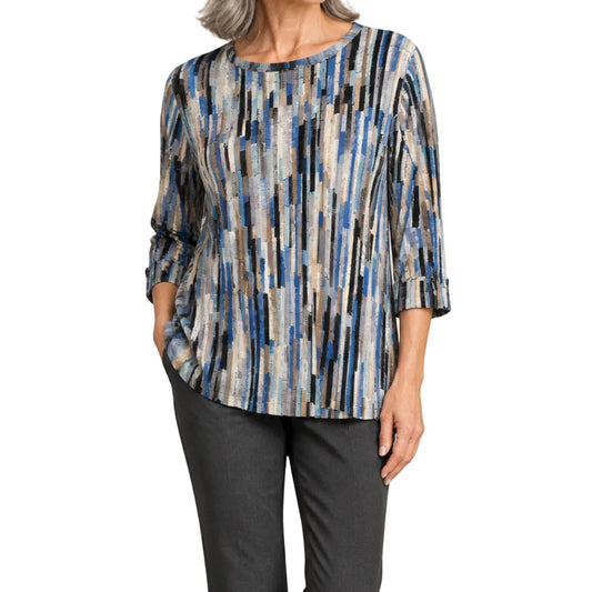 LINKS BLUE/BLACK/TAN TOP