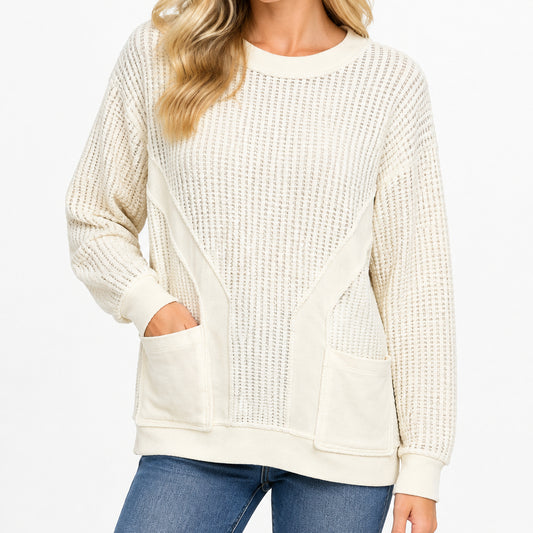 WILD PALMS CREAM CREW NECK