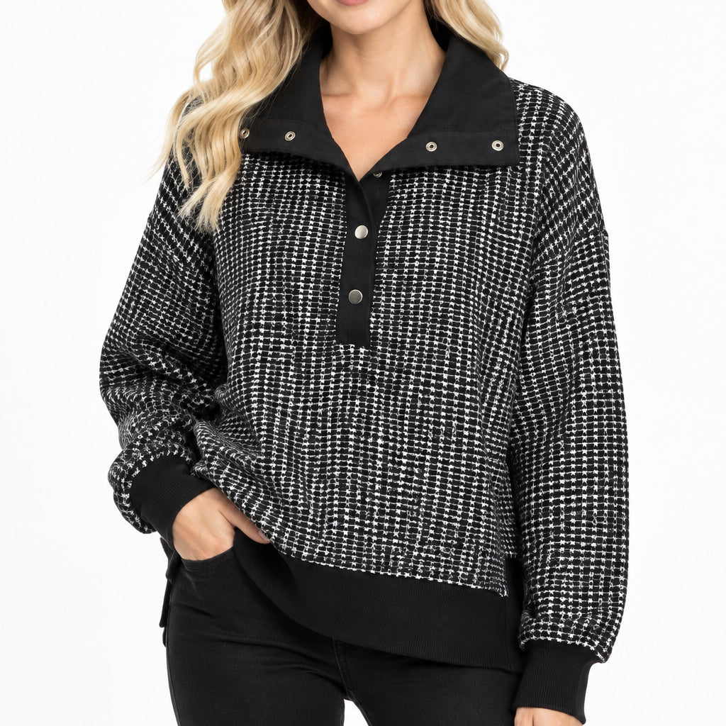 WILD PALMS BLACK/PEARL PULL OVER