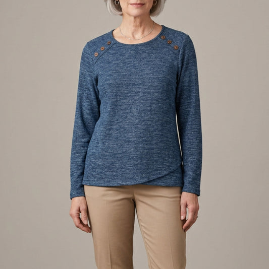 SOUTHERN LADY SWEATER WITH BUTTON DETAIL