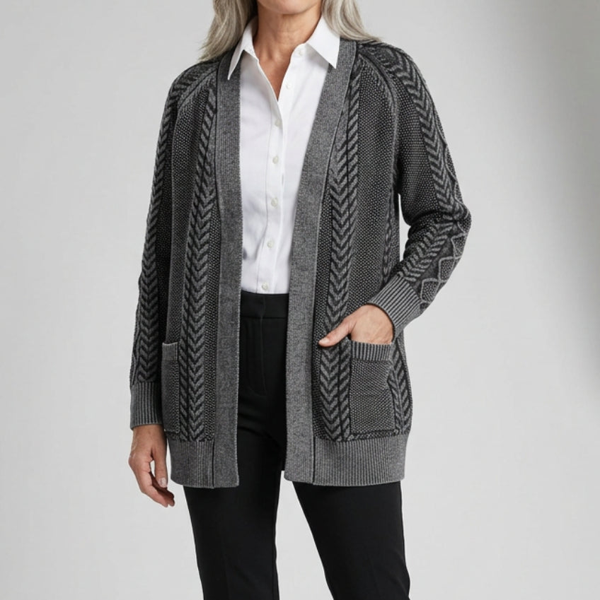 N TOUCH 100% COTTON MINERAL WASHED CARDIGAN