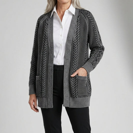 N TOUCH 100% COTTON MINERAL WASHED CARDIGAN