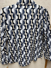 Load image into Gallery viewer, LU LU B TAN/WHITE/NAVY PRINT QUARTER ZIP
