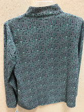 Load image into Gallery viewer, BEACH TIME BY LU LU B NAVY/GREEN PRINT QUARTER ZIP
