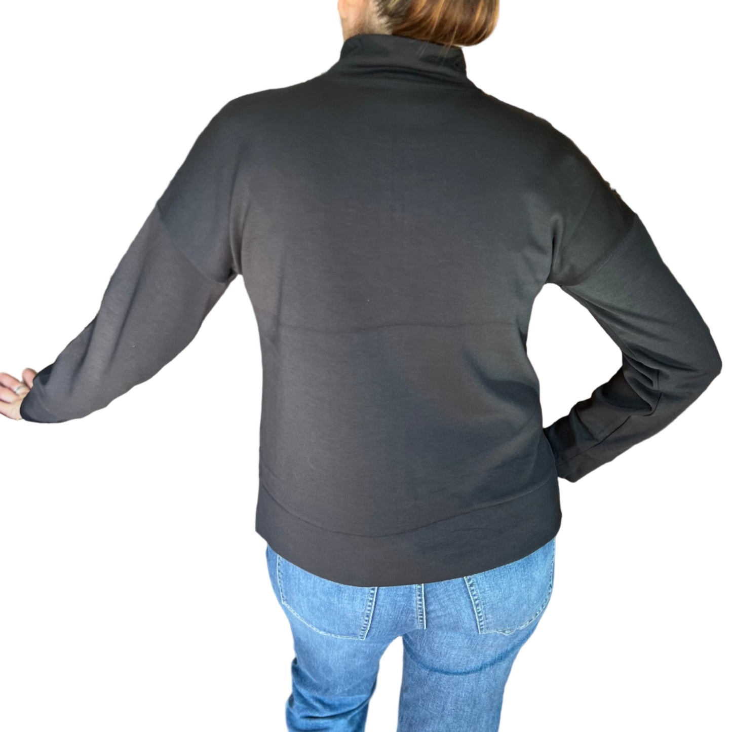 LU LU B "SCUBA" QUARTER ZIP IN BLACK