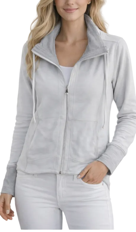 LU LU B REVERSIBLE WHITE ZIP UP JACKET