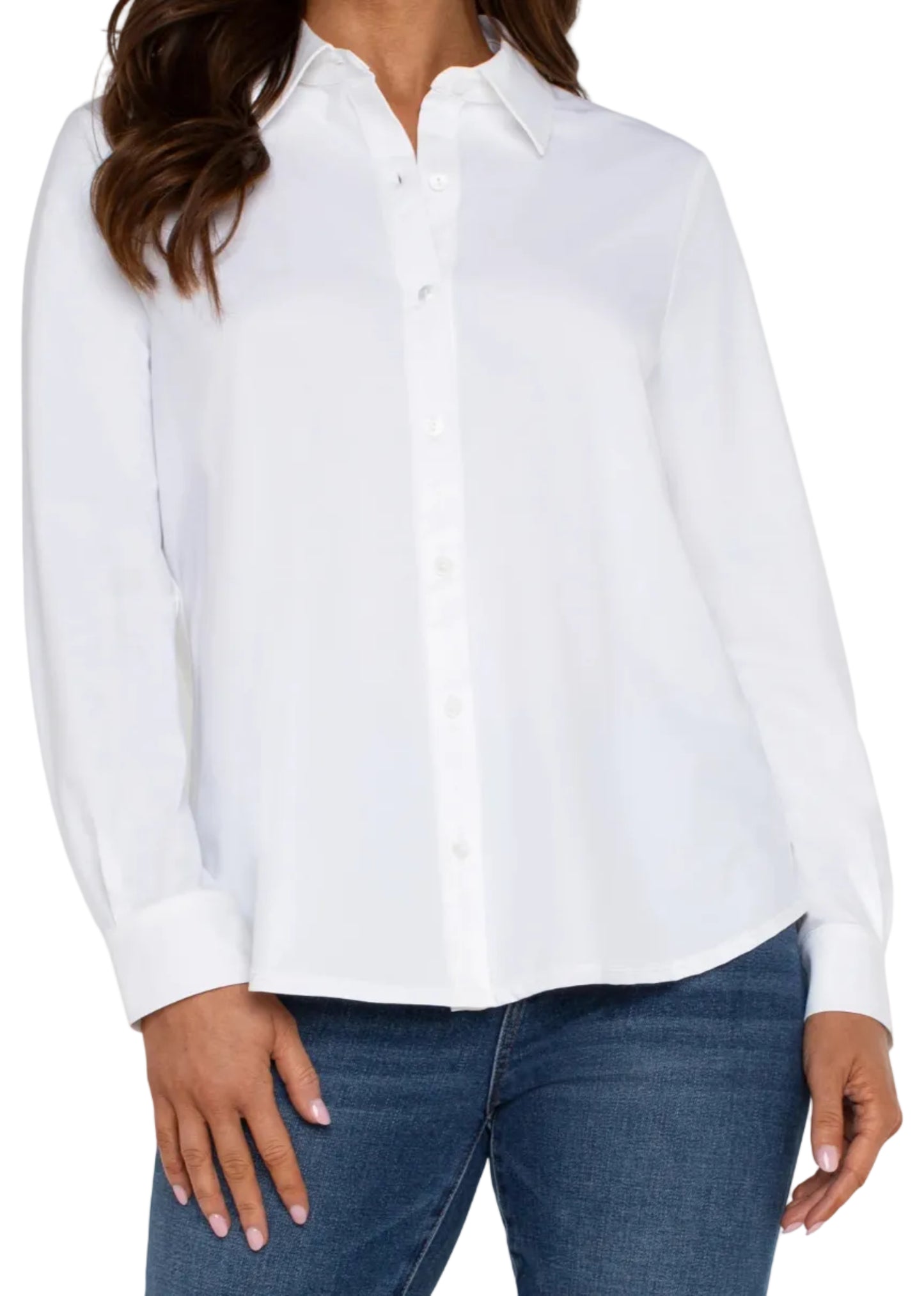 LIVERPOOL LONG SLEEVE BUTTON FRONT TOP