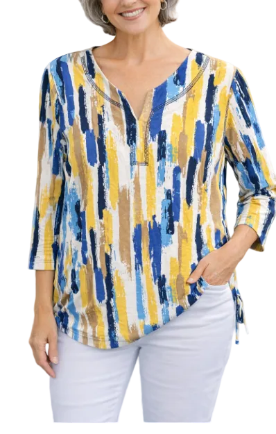 LINKS WHITE/NAVY/YELLOW FAVORITE STYLE TOP