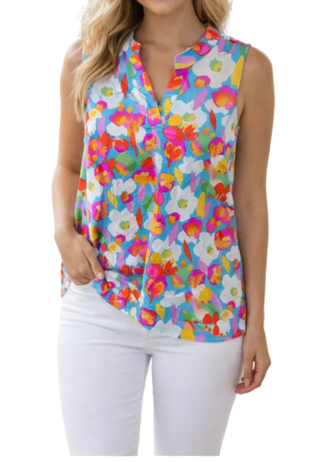 DEAR SCARLETT SLEEVLESS COLORFUL TOP