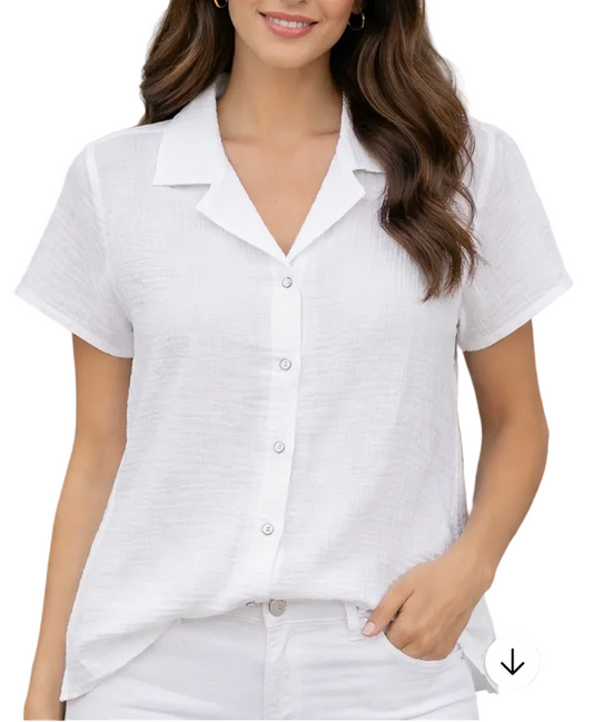 NORTH RIVER SHORT SLEEVE 100% COTTON GAUZE SHORT SLEEVE TOP