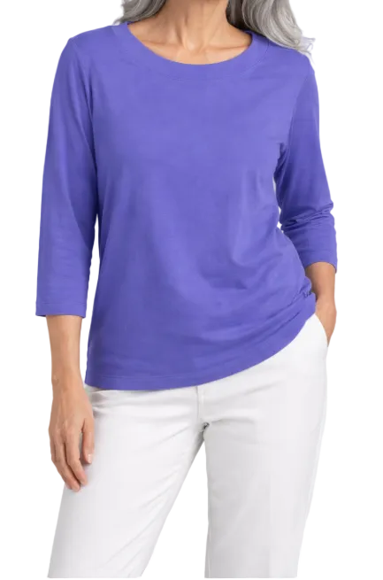 SOUTHERN  LADY LAVENDER THREE QUARTER SLEEVE TOP