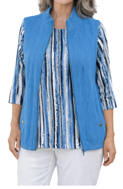 LINKS COASTAL BLUE ZIP UP VEST