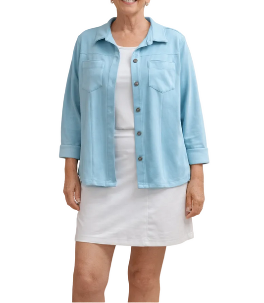 N TOUCH TORQUOISE BUTTON UP CARDIGAN