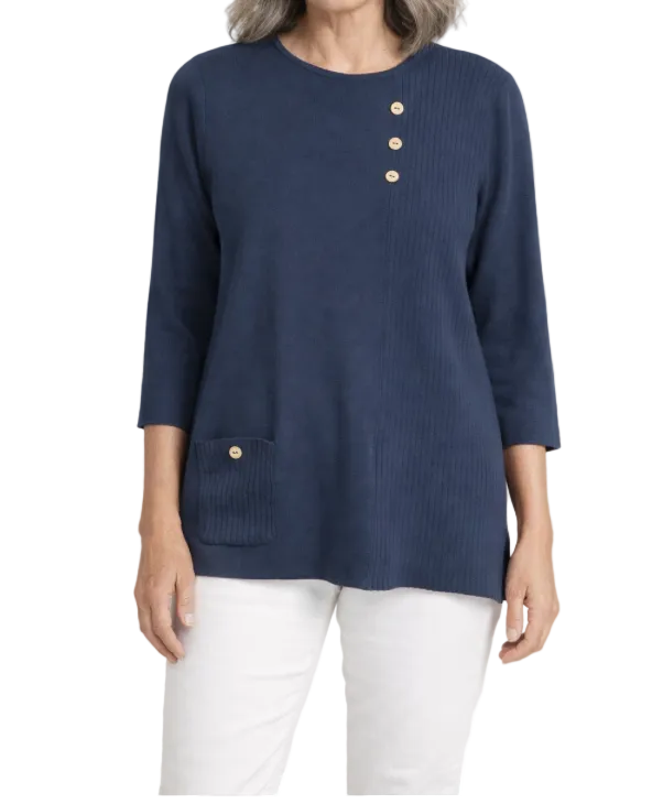 SOUTHERN LADY PHANTOM INK BUTTON DETAIL TOP