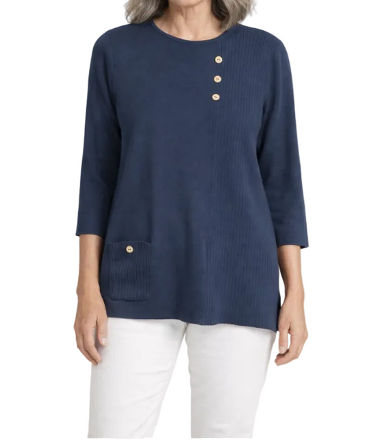 SOUTHERN LADY PHANTOM INK BUTTON DETAIL TOP