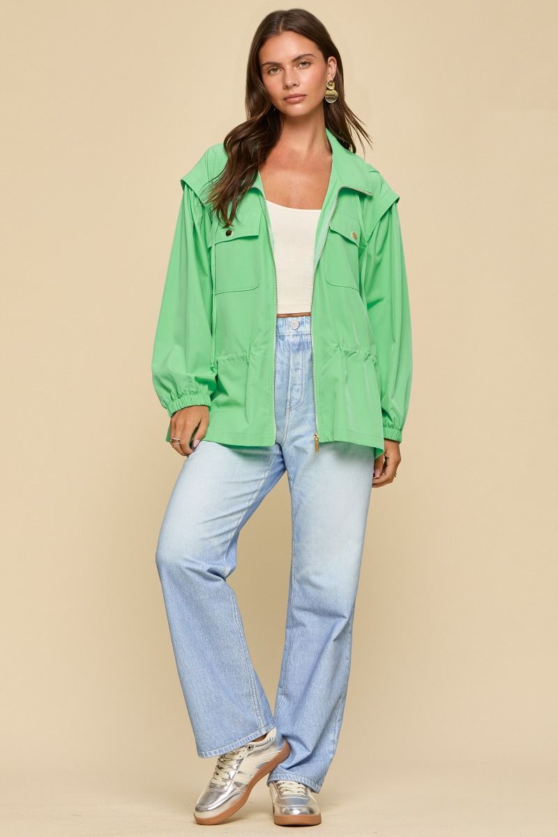 DEAR SCARLETT SEAFOAM ZIP UP SPRING JACKET