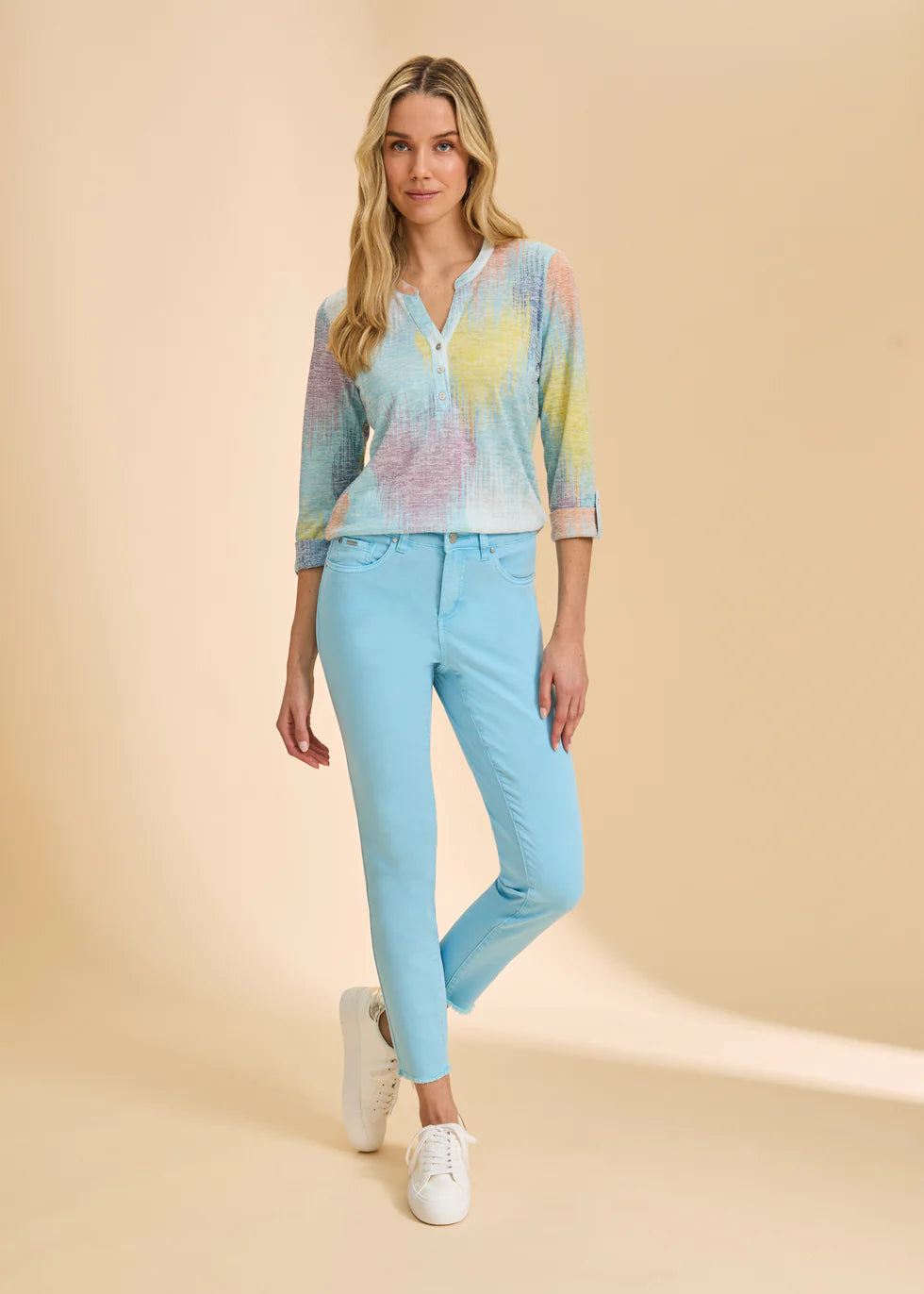 FDJ 3/4 SLEEVE BRIGHT HENLEY