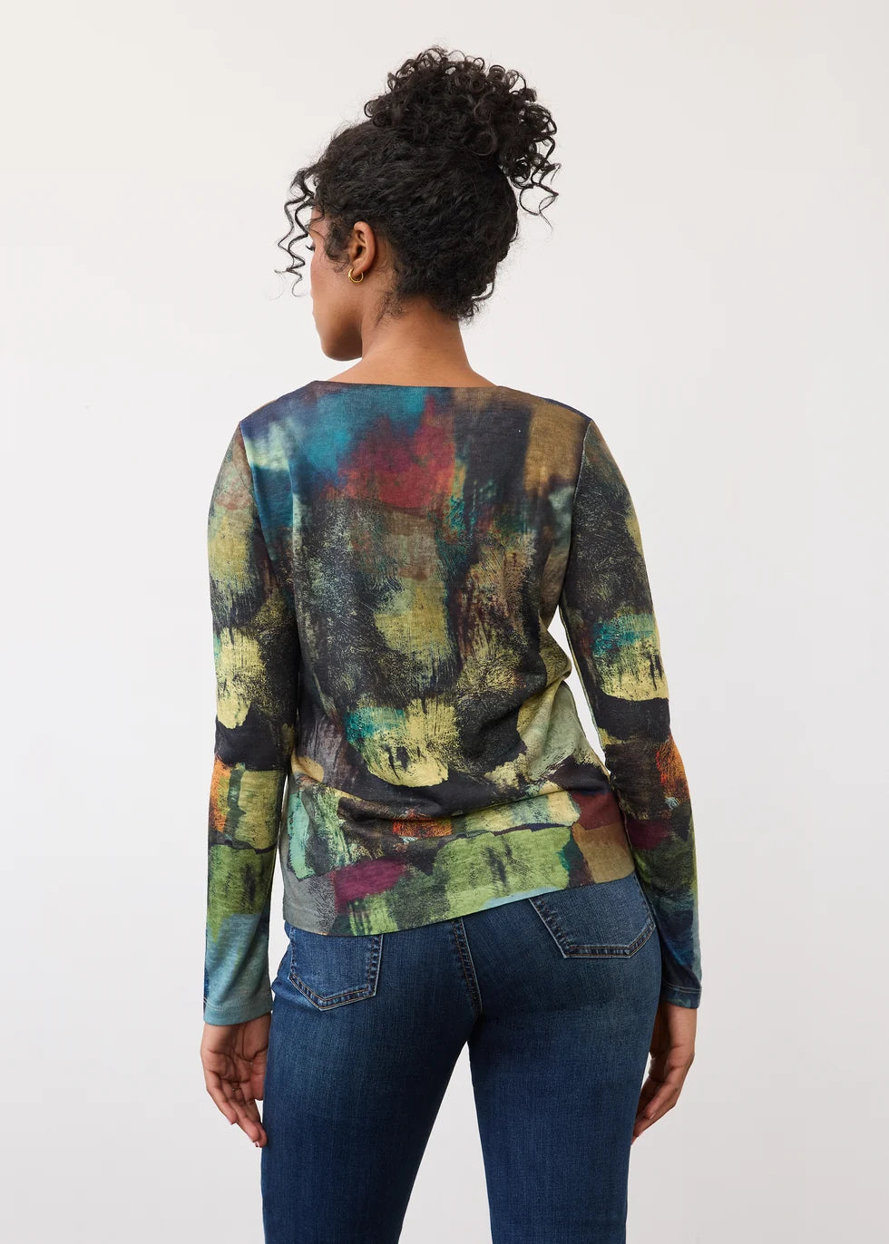 FDJ LONG SLEEVE NOTCH NECK TOP