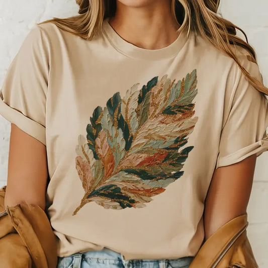 FALL WATERCOLOR LEAF PRINT TSHIRT