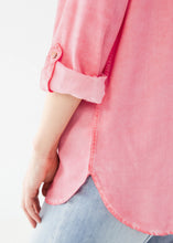 Load image into Gallery viewer, FDJ GARMENT DYED BUTTON UP SHIRT IN FLAMINGO
