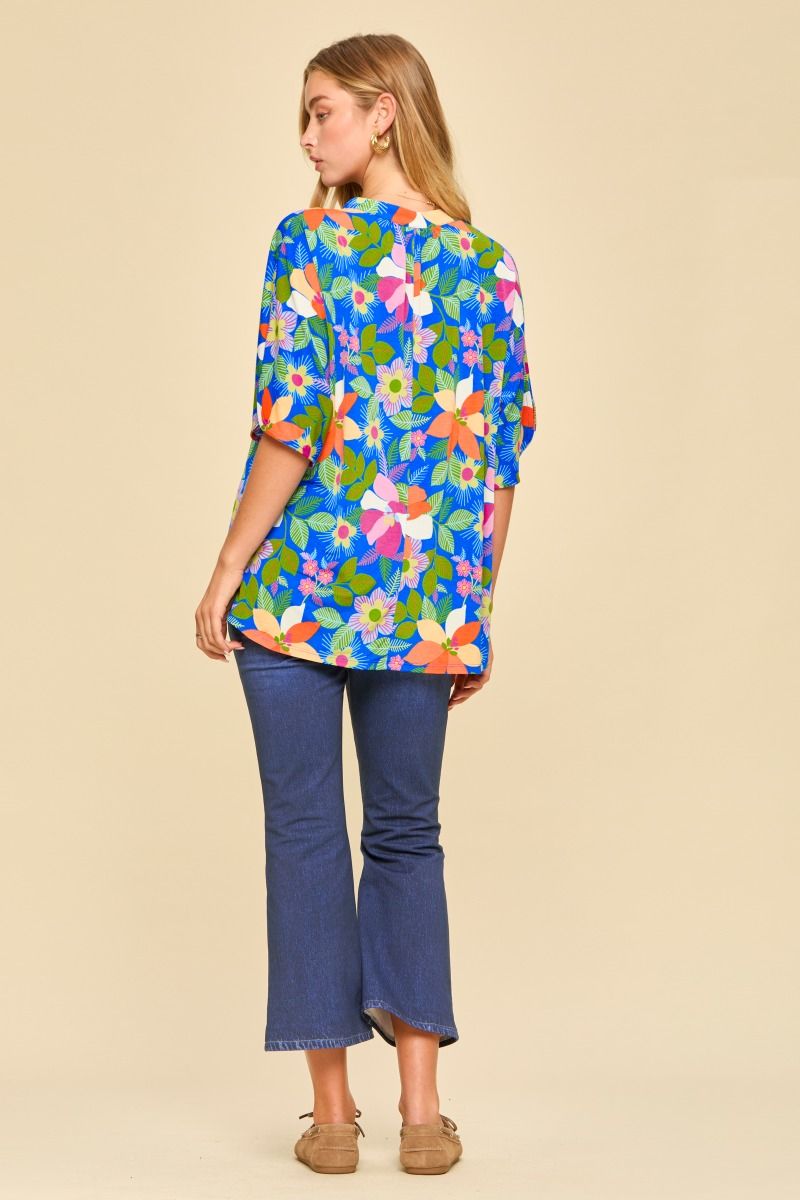 DEAR SCARLETT TROPICAL PRINT TOP