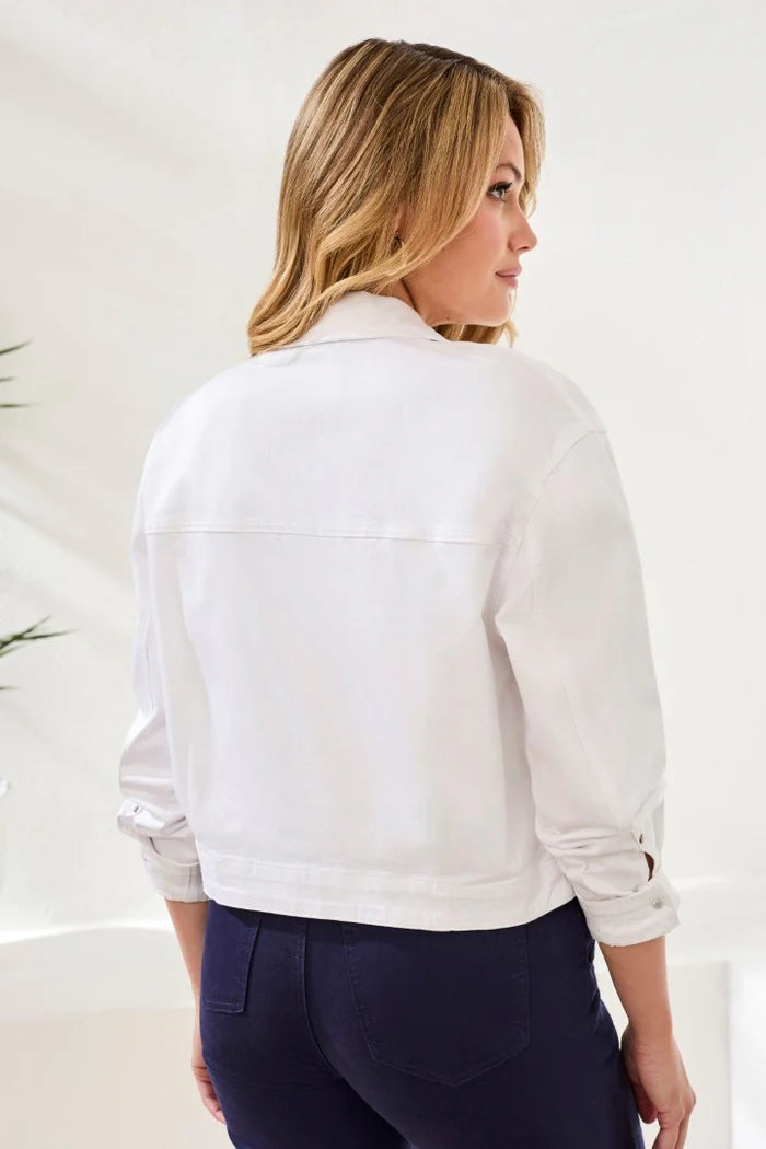 TRIBAL COMFORT STRETCH DENIM BUTTON FRONT JACKET