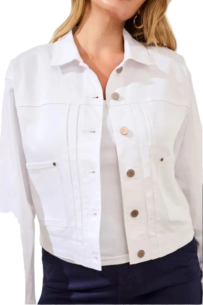 TRIBAL COMFORT STRETCH DENIM BUTTON FRONT JACKET