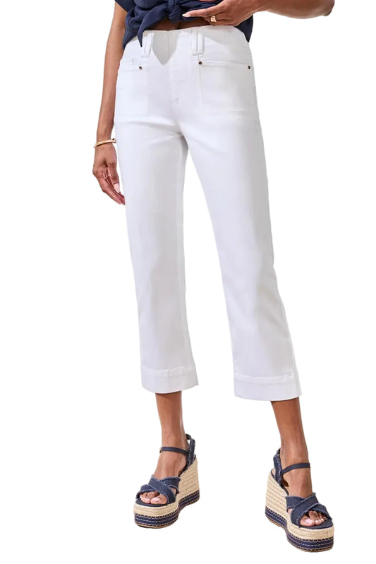 TRIBAL COMFORT STRETCH CROP PANTS IN WHITE