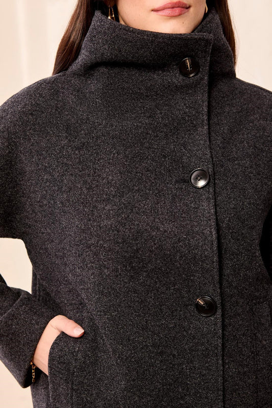 TRIBAL SOFT STRUCTURED FUNNELNECK BUTTON FRONT JACKET