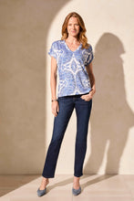 Load image into Gallery viewer, TRIBAL PRINTED HATCHI CAP SLEEVE V NECK
